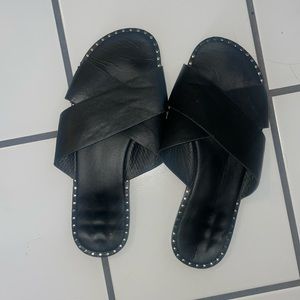 Black flip flops